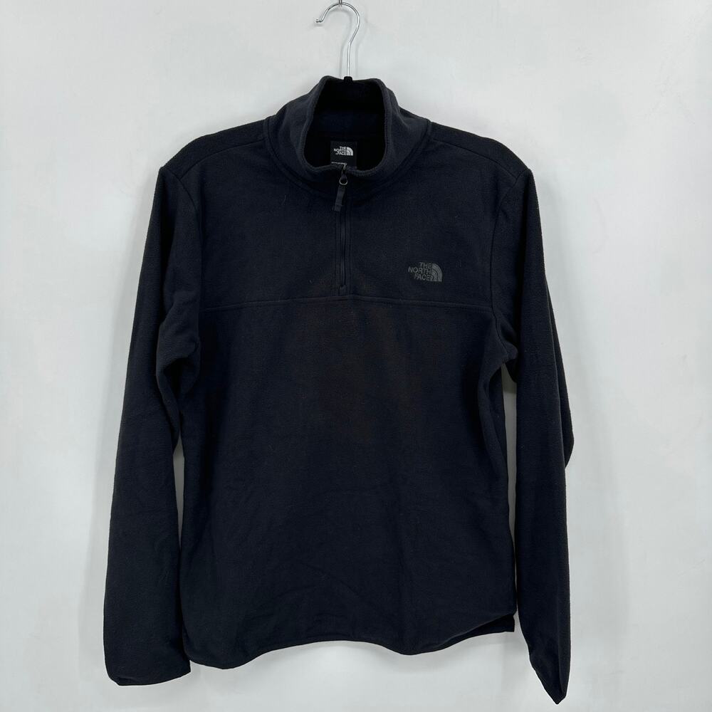 Men's The North Face Black Quarter Zip Fleece Pullover Size Small EUC